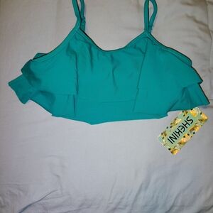 Shekini, Aqua Color,Ruffled Girls Ruffles Top size8-10,NWT